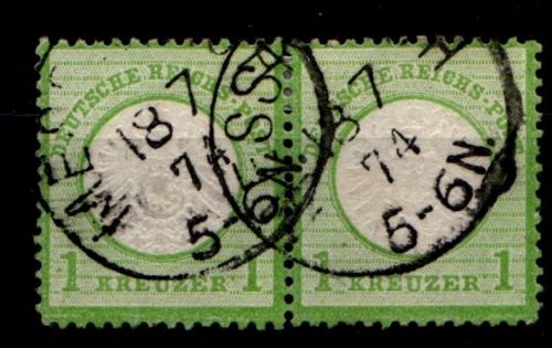 Deutsches Reich 23 gestempelt waagerechtes Paar, gut gezähnt #GO075