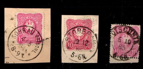 Deutsches Reich 41 (3x) gestempelt