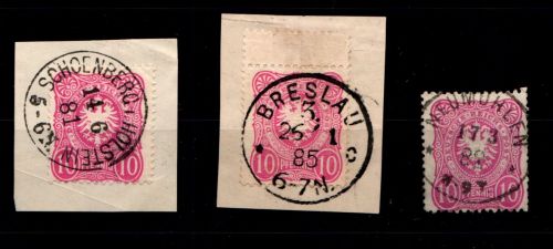 Deutsches Reich 41 (3x) gestempelt Stempellot u.a. Schoenberg #GO499