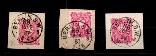 Deutsches Reich 41 (3x) gestempelt Stempellot Berlin SW68 #GP076