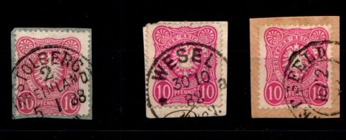 Deutsches Reich 41 (3x) gestempelt Stempellot u.a. Stolberg #GP086