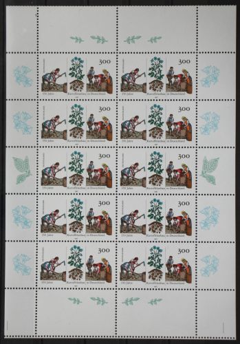 BRD 1946 L postfrisch Kleinbogen mit 4x anhängendem Leerfeld Formnummer #GM751