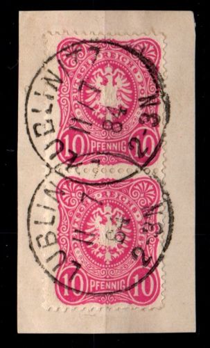 Deutsches Reich 41 gestempelt senkrechtes Paar, Lublinitz #GP016