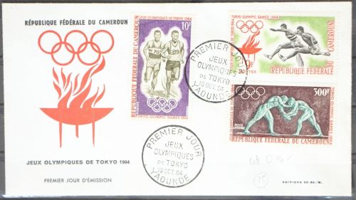 Kamerun 410-412 gestempelt als FDC, Olympia 1964 Tokio #GD417