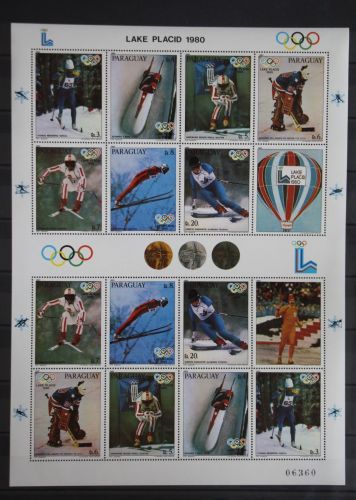 Paraguay 3281-3287 Zf postfrisch als Zusammendruck-Bogen, Olympia 1980 #GD516