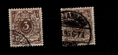 Deutsches Reich 45b (2x) gestempelt Typenprüfung #GM265