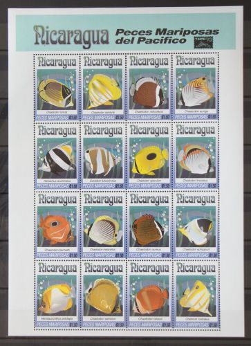 Nicaragua 3196-3211 postfrisch Fische #GC348