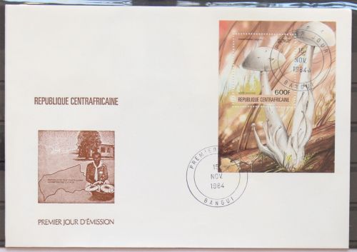 Zentralafr. Rep. 1052-1057 und Block 290 gestempelt als FDC / Pilze #GC408