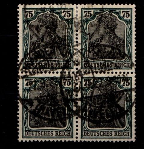 Deutsches Reich 104 a gestempelt 4er Block, gepr. Infla #GP985