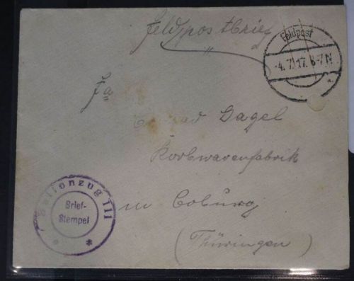 Feldpostbrief Stempel „Ballonzug 111“ #BC046