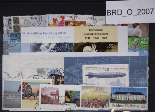 BRD Bund Jahrgang 2007 gestempelt meist mit Abostempeln ohne SK #BRD-O-2007