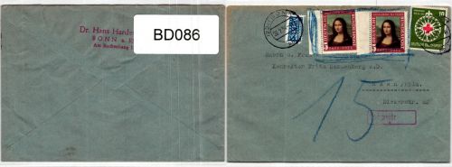 BRD 146, 164 auf Brief als Mischfrankatur Marken nicht mehr gültig #BD086