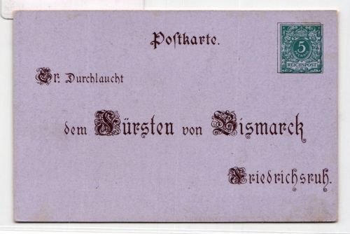 Deutsches Reich PP9/C3-03 als Ganzsache 80. Geburtstag Fürst Bismarck #BC970