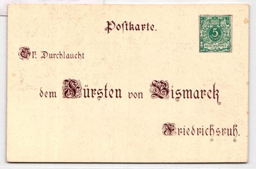 Deutsches Reich PP9/C3-02 als Ganzsache 80. Geburtstag Fürst Bismarck #BC974