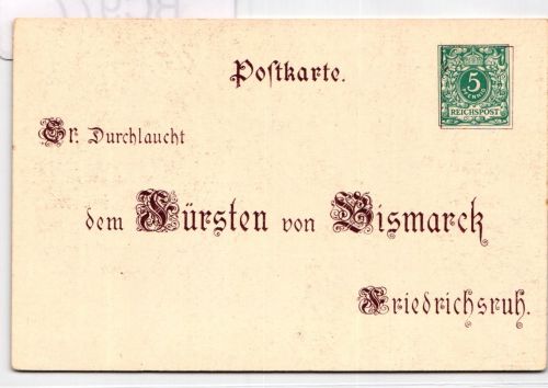 Deutsches Reich PP9/C3-02 als Ganzsache 80. Geburtstag Fürst Bismarck #BC977
