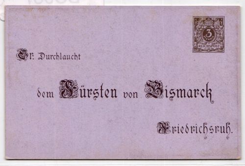 Deutsches Reich PP8/C1-05 als Ganzsache 80. Geburtstag Fürst Bismarck #BC987