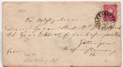 Deutsches Reich 33 auf Brief als Einzelfrankatur nachverwendeter Stempel #BD121