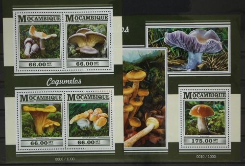 Mosambik 7989-7992 und Block 1038 postfrisch Kleinbogen / Pilze #GG171