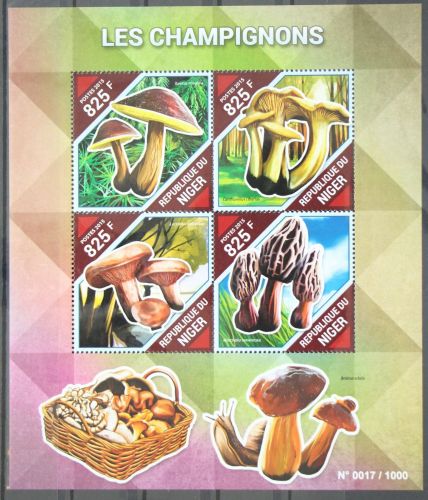 Niger 3857 -3860 postfrisch Kleinbogen / Pilze #GG196