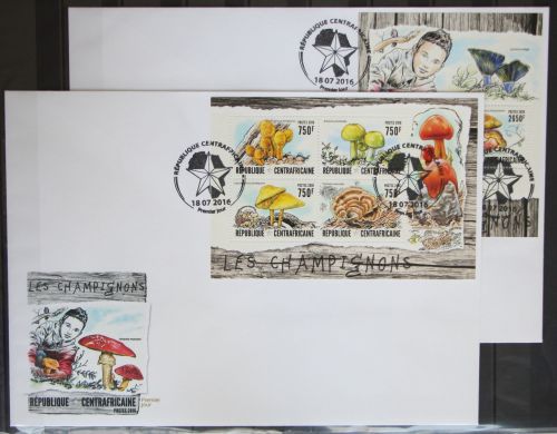 Zentralafrikanische Republik 6270-6273, Block 1476 gestempelt als FDC #GG265