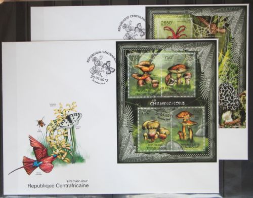 Zentralafrikanische Republik 3612-3615 und Block 938 gestempelt als FDC #GG275