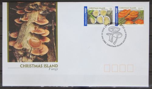 Weihnachtsinsel 481 und 482 gestempelt als FDC / Pilze #GG286