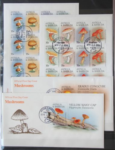 Antigua und Barbuda 2324-2331, Block 338f. gestempelt ZD-Bogen / als FDC #GG488