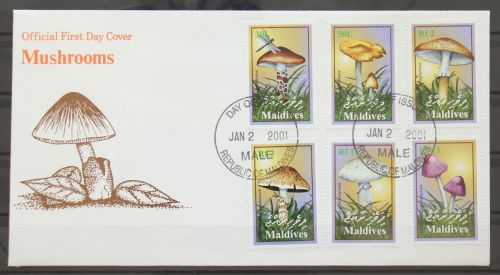 Malediven 3681-3686 gestempelt als FDC / Pilze #GG520