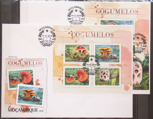 Mosambik 8889-8892 und Block 1218 gestempelt Kleinbogen / als FDC #GG556