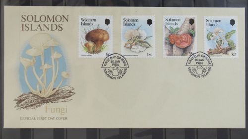 Salomon Inseln 522-525 gestempelt als FDC / Pilze #GG313