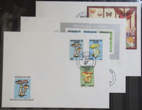 Niger 1108, 1111 und 1112 und Block 55 gestempelt Kleinbogen / als FDC #GG348
