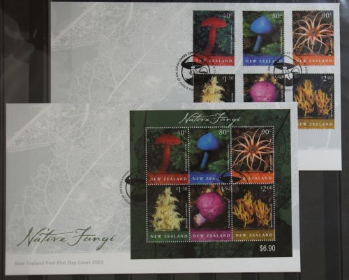 Neuseeland 1973-1978 und Block 135 gestempelt als FDC / Pilze #GG363