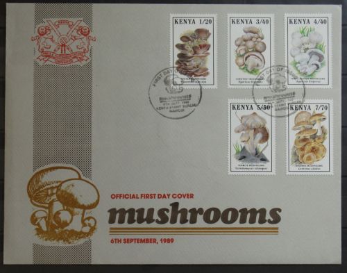 Kenia 486-490 gestempelt als FDC / Pilze #GG386