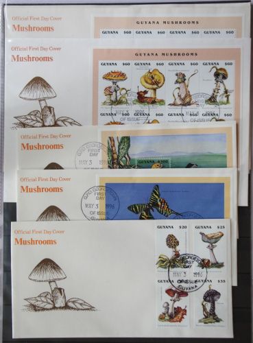 Guyana 5522-5525, 5526-5537, 5542-5545 gestempelt Kleinbogen / als FDC #GG407