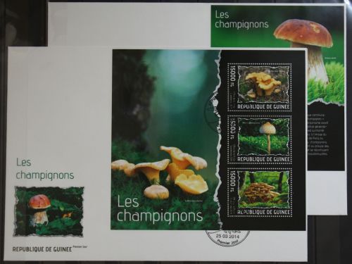 Guinea 10251-10253 und Block 2338 gestempelt Kleinbogen / als FDC #GG446