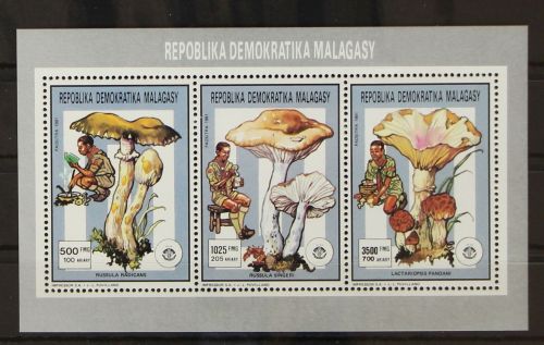 Madagaskar 1310, 1312 und 1314 postfrisch Kleinbogen / Pilze #GH188