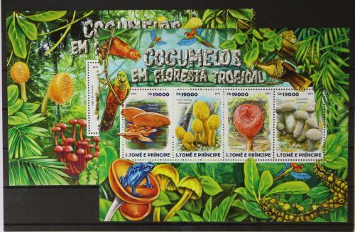 Sao Tome e Principe 6106-6109, Block 1073 postfrisch Kleinbogen / Pilze #GH443