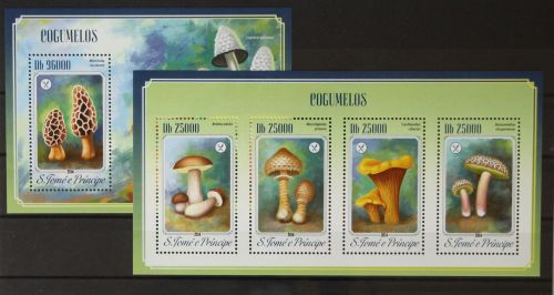 Sao Tome e Principe 5785-5788, Block 1013 postfrisch Kleinbogen / Pilze #GH445
