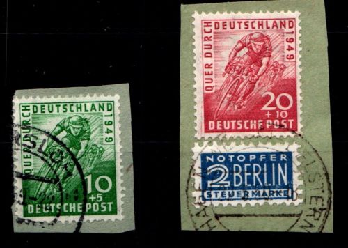 Bizone 106-107 gestempelt auf Briefstück #GV610