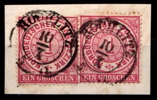 Norddeutscher Bund 16 gestempelt Rochlitz, waagerechtes Paar #GU751