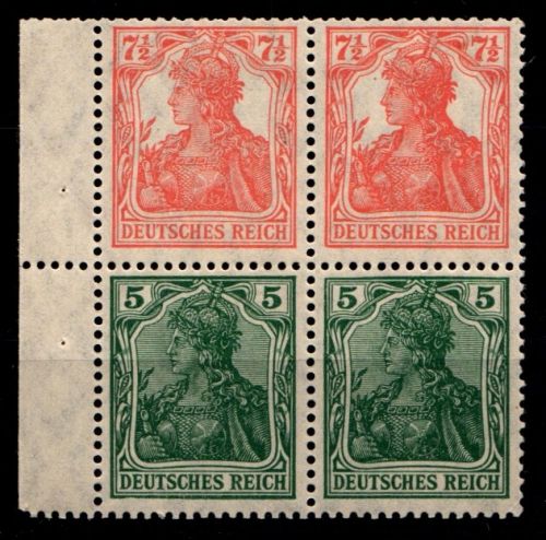 Deutsches Reich S3 (2x) postfrisch aus H-Blatt, typisch gezähnt #GX372