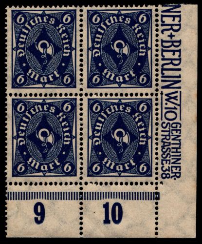Deutsches Reich 228P postfrisch 4er Block vom Eckrand #HA020