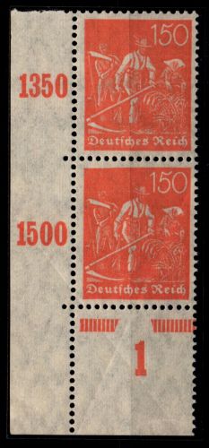 Deutsches Reich 169 postfrisch senkrechtes Paar vom Eckrand #GX896