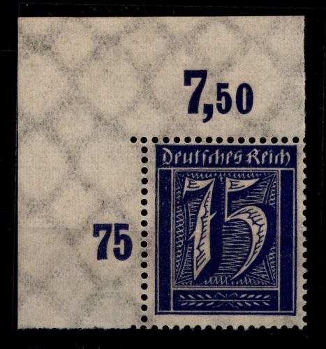 Deutsches Reich 185P OR postfrisch vom Eckrand #GX935