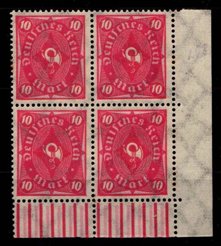 Deutsches Reich 206 postfrisch 4er Block, vom Eckrand #HA656
