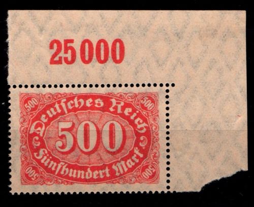 Deutsches Reich 251P OR postfrisch vom Eckrand #HA385