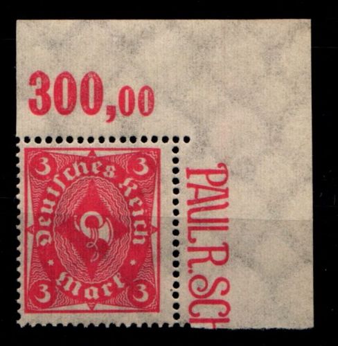 Deutsches Reich 225P OR postfrisch vom Eckrand #HA387