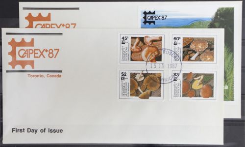 Dominica 1036-1039 und Block 120 gestempelt als FDC / Pilze #GG769