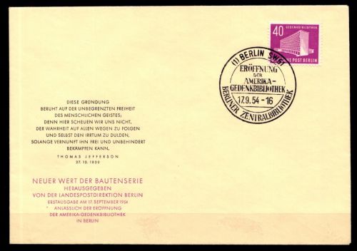 Berlin FDC 122 gestempelt