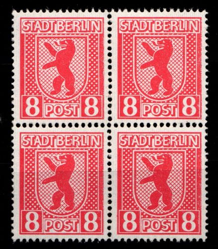SBZ 3 A uy postfrisch Typenprüfung, 4er Block #HI208